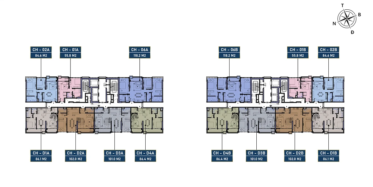 Mặt bằng tầng 18, 20